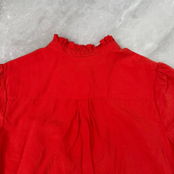 Women’s Merona Target Ruffle Neck Button Tie Long Sleeve Shirt Large - Picture 12 of 16